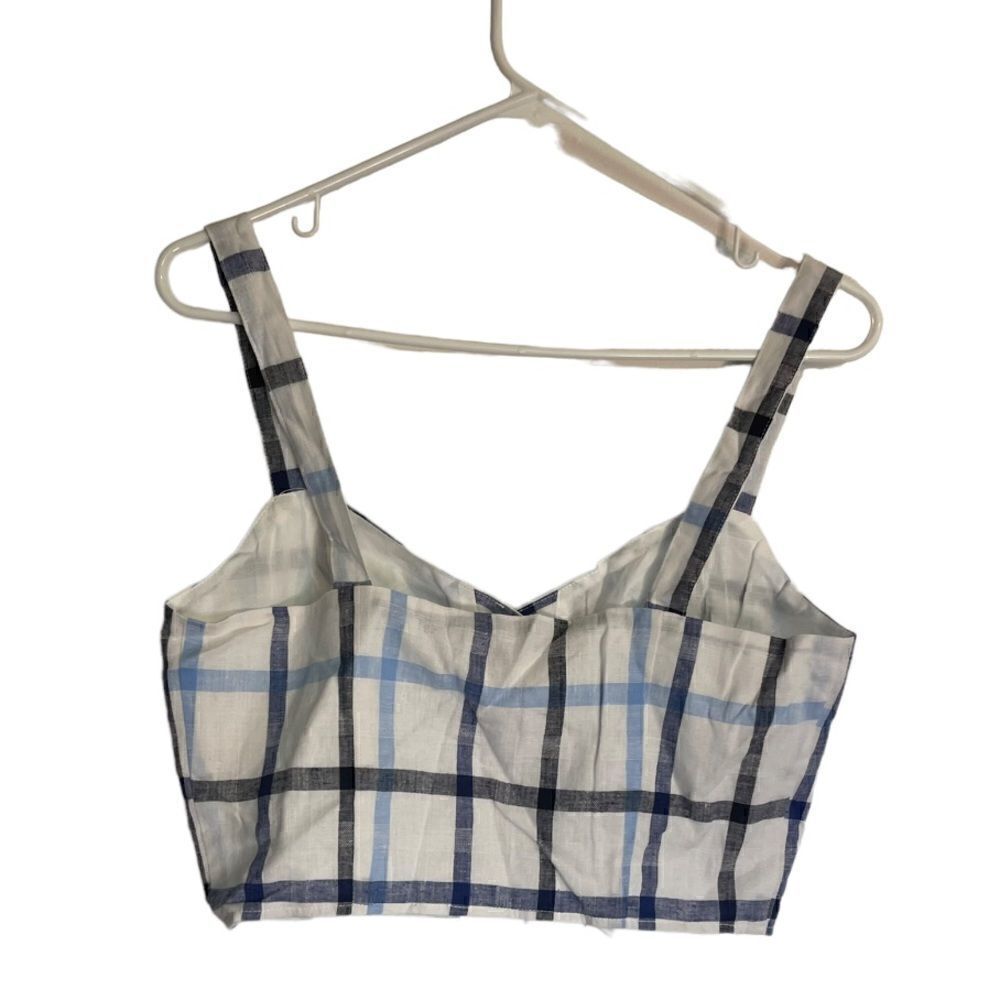 Red Carter Linen Meet & Greet Gingham Crop Top.Size M - Picture 7 of 13